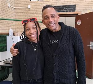 Hill Harper and Clark Students